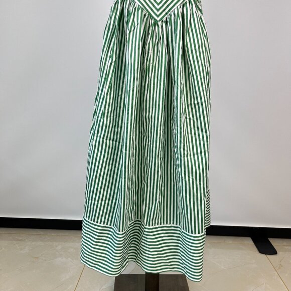 NWOT Farm Rio Stripe Cotton Sleeveless V-Neck Drop-Waist Midi Dress Size M - Picture 7 of 15